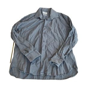 Ted Baker Endurance Men's Button Up Shirt Size 17 34/35 Gray Long Sleeve